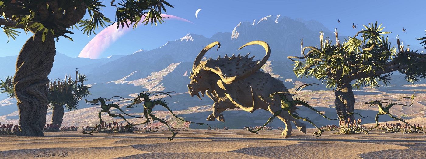 Hiker crossing a rocky stream